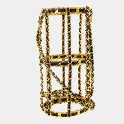 مملوكة مسبقًا Chanel Gold Black Bottle Holder Shoulder Bag 94A