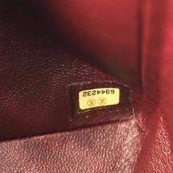 مملوكة مسبقًا حقيبة كتف شانيل متوسطة كلاسيكية مزدوجة رفرف جلد الأغنام سوداء