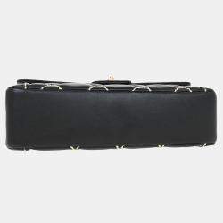 Pre Owned حقيبة شانيل سوداء جلد عجل خياطة جامحة