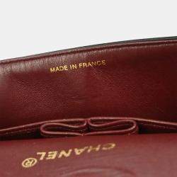 مملوكة مسبقًا حقيبة كتف شانيل كلاسيك مزدوجة صغيرة جلد حمل أسود