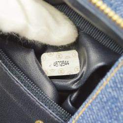 Pre Owned Chanel Blue Denim Timeless Lunch Box Vanity 24 2way Handbag