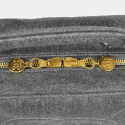 Pre Owned Chanel Blue Denim Timeless Lunch Box Vanity 24 2way Handbag