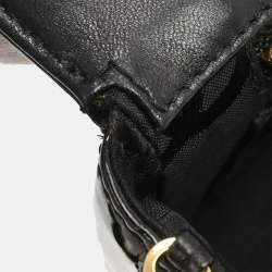 Pre Owned Chanel Black Patent Leather Choco Bar Single Flap Shoulder Bag