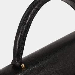 مملوكة مسبقًا حقيبة شانيل بمقبض علوي من جلد العجل باللون الأسود