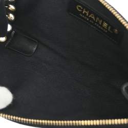 Pre Owned Chanel Black Lambskin Choco Bar Shoulder Bag Pochette