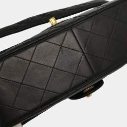 Pre Owned Chanel Black Lambskin Double Sided Handbag