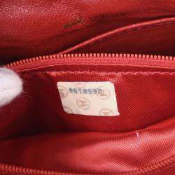 Pre Owned Chanel Red Calfskin Shoulder Bag