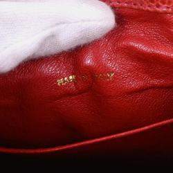 Pre Owned Chanel Red Calfskin Shoulder Bag