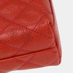 Pre Owned Chanel Red Calfskin Shoulder Bag