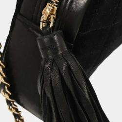 مملوكة مسبقًا Chanel Black Velvet East West Choco Bar Shoulder Bag