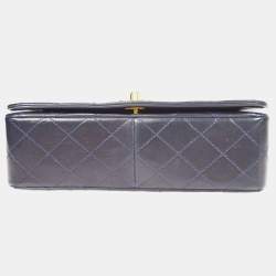 مملوكة مسبقًا Chanel Full Flap Navy Lambskin Leather Shoulder Bag