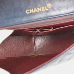 مملوكة مسبقًا Chanel Full Flap Navy Lambskin Leather Shoulder Bag