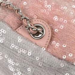 Pre Owned Chanel Pink Calfskin Sequins Backpack