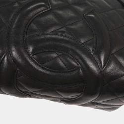 Pre Owned Chanel Black Calfskin Cambon Ligne Tote Handbag