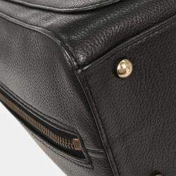 Pre Owned شنيل حقيبة يد جلد عجل أسود