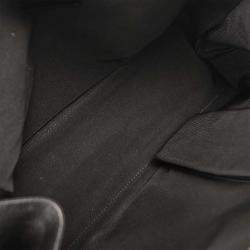 Pre Owned شنيل حقيبة يد جلد عجل أسود