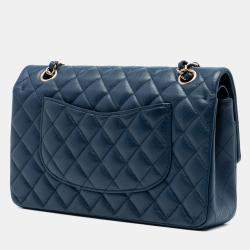 مملوكة مسبقًا حقيبة شانيل كلاسيكية كافيار مزدوجة قلاب حجم متوسط