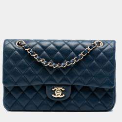 مملوكة مسبقًا حقيبة شانيل كلاسيكية كافيار مزدوجة قلاب حجم متوسط