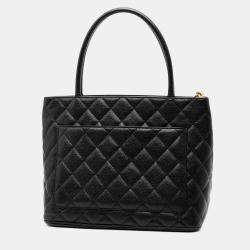 Pre Owned Chanel Black Caviar Medallion Tote