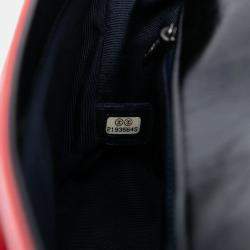 مملوكة مسبقًا حقيبة شانيل متوسطة سوداء حمراء ثلاثية الألوان متدرجة جلد العجل مبطنة بلوحة CC