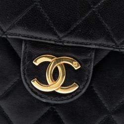 مملوكة مسبقًا Chanel Black CC Quilted Lambskin Single Flap