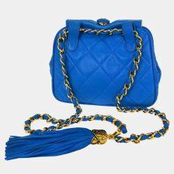 مملوكة مسبقًا Chanel Blue Lambskin Fringe Bum Bag