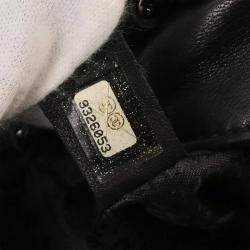 Pre Owned حقيبة شايانيل هوبو بسلسلة فاخرة حول الجلد الأسود الخروف