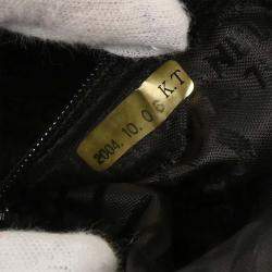 Pre Owned حقيبة شايانيل هوبو بسلسلة فاخرة حول الجلد الأسود الخروف