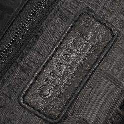 Pre Owned حقيبة شايانيل هوبو بسلسلة فاخرة حول الجلد الأسود الخروف