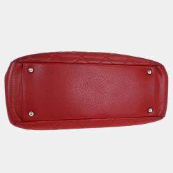 Pre Owned حقيبة شانيل حمراء جلد عجل تايملس سي سي بسلسلة للكتف