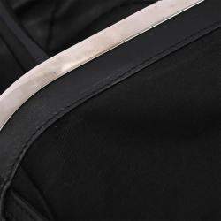 مملوكة مسبقًا حقيبة شانيل جلد عجل أسود بتطريز جامح