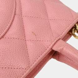 Pre Owned حقيبة شانيبل ميدالية جلد عجل وردي للتسوق