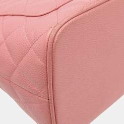 Pre Owned حقيبة شانيبل ميدالية جلد عجل وردي للتسوق