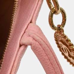 Pre Owned حقيبة شانيبل ميدالية جلد عجل وردي للتسوق