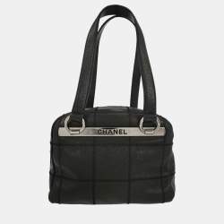 Pre Owned حقيبة شانيل شوكو بار جلد عجل أسود