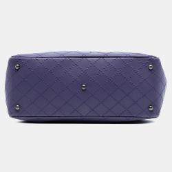Pre Owned Chanel Purple Medium CC Quilted Calfskin Pocket Tote