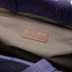 Pre Owned Chanel Purple Medium CC Quilted Calfskin Pocket Tote