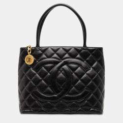 Pre Owned Chanel Black Caviar Medallion Tote