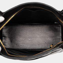 Pre Owned حقيبة شانيل سوداء كافيار ميداليون توت