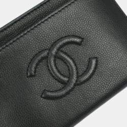 مملوكة مسبقًا Chanel Black Calfskin Cardholder Small