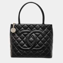 Pre Owned Chanel Black Caviar Medallion Tote