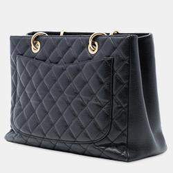 Pre Owned حقيبة يد شانيل غران شامبينغ جلد كافيار أسود