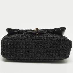 مملوكة مسبقًا Chanel Summer Nights Mini Black Woven Patent Leather Flap Bag