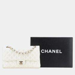 مملوكة مسبقًا Chanel Matelasse 25 Coco Mark Double Flap Chain Shoulder Bag Handbag White Lambskin