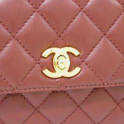 Pre Owned Chanel Bordeaux Leather Handbag