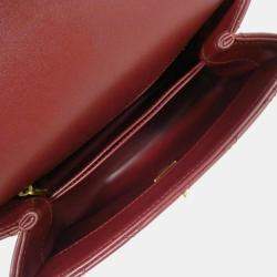 Pre Owned Chanel Bordeaux Leather Handbag