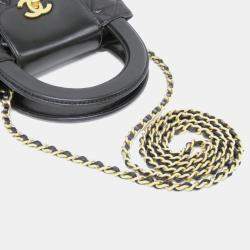 Pre Owned Chanel Black Leather Handbag