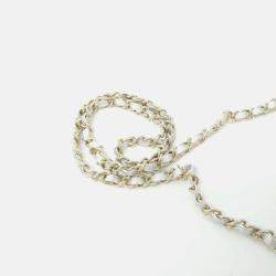 Pre Owned Chanel Silver Leather Shoulder Bag