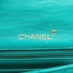 مملوكة مسبقًا حقيبة كتف سلسلة شانيل ماتيلاسي كوكو مارك جلد أزرق تركواز