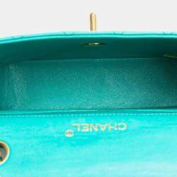 مملوكة مسبقًا حقيبة كتف سلسلة شانيل ماتيلاسي كوكو مارك جلد أزرق تركواز